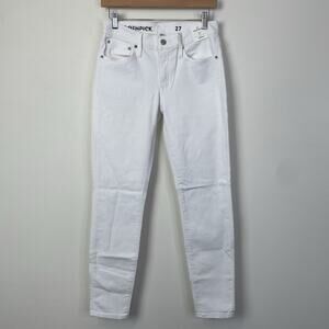 J. Crew 8" Toothpick Jean White Size 27 Ankle Skinny Low Rise Stretch Style 9355